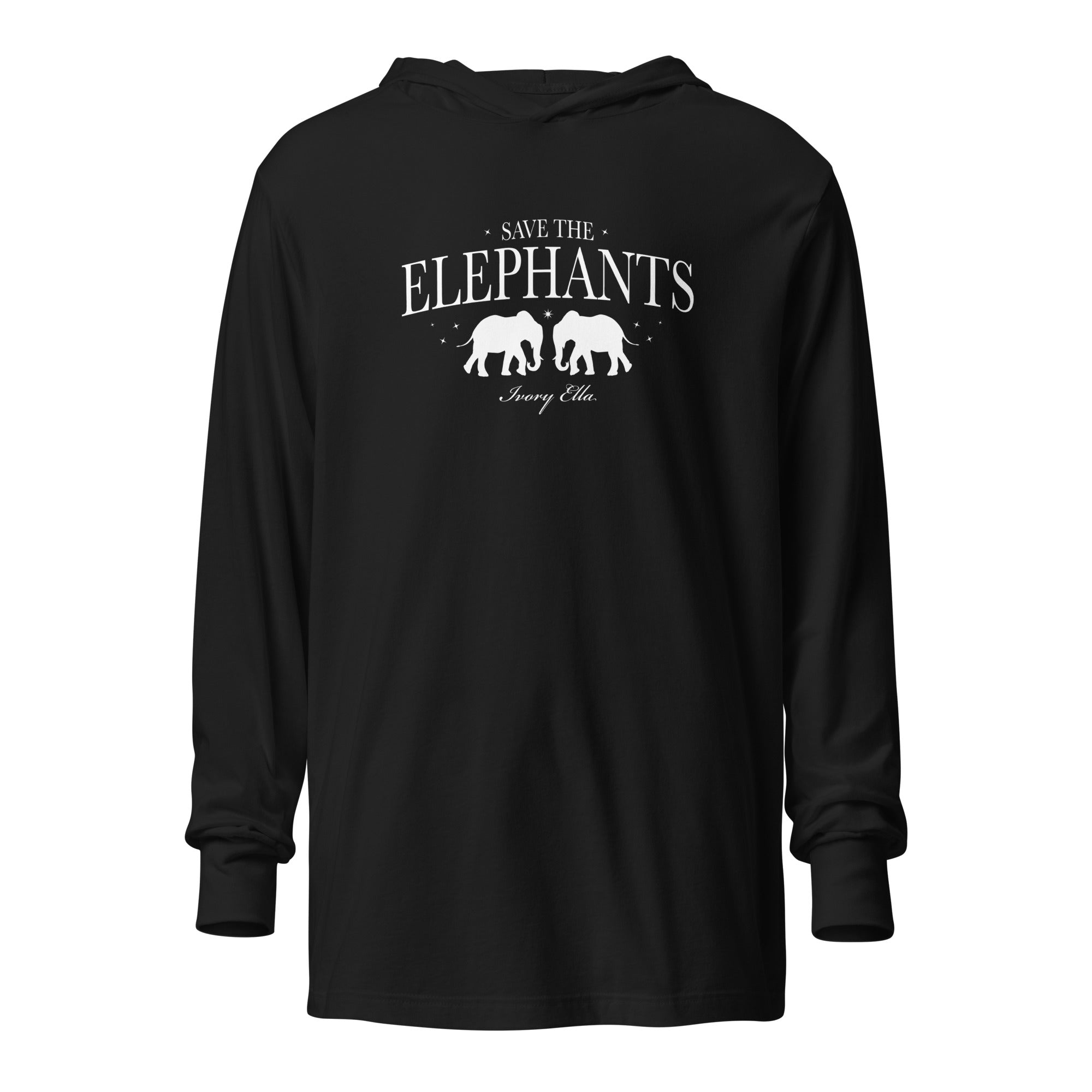 Save The Elephants Hooded Long-sleeve Tee